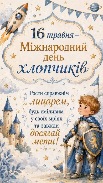 Листівка з Міжнародним днем хлопчиків, 16 травня