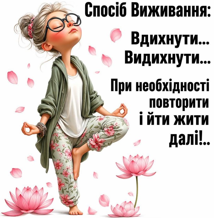 Листівка для натхнення: Спосіб виживання – Вдихнути, Видихнути