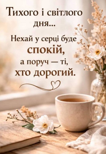 Тихого та світлого дня.
