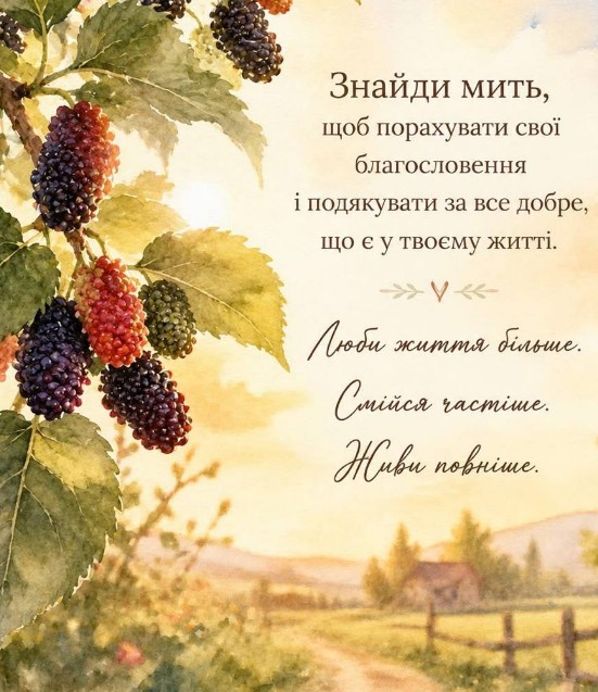 З побажаннями надихаюча листівка.