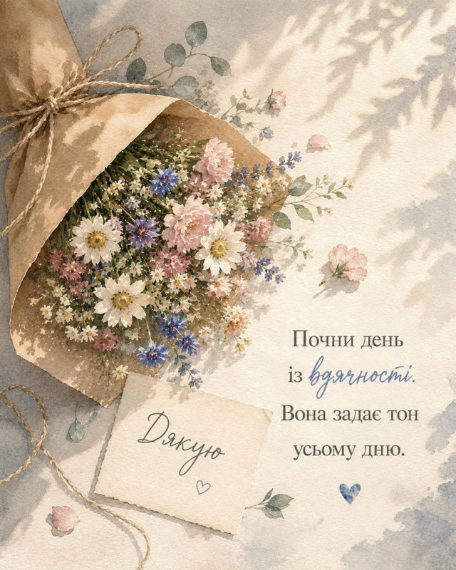 Дякую, та цитатою про вдячність.