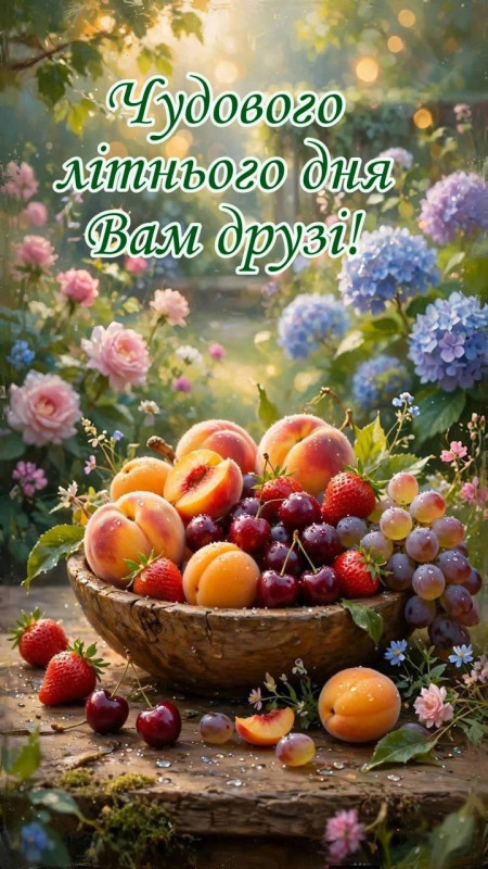 Чудового літнього дня: фрукти та квіти