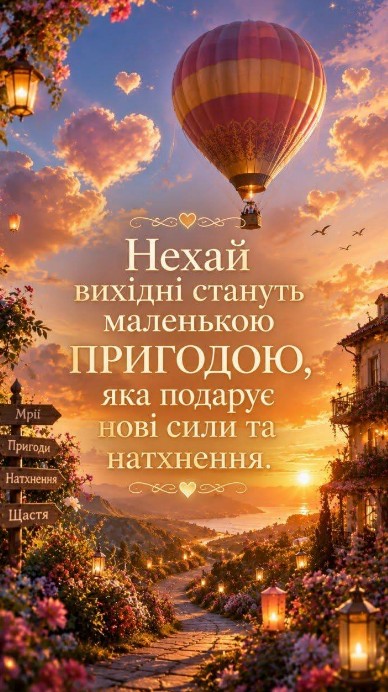 Листівка з побажанням гарних вихідних
