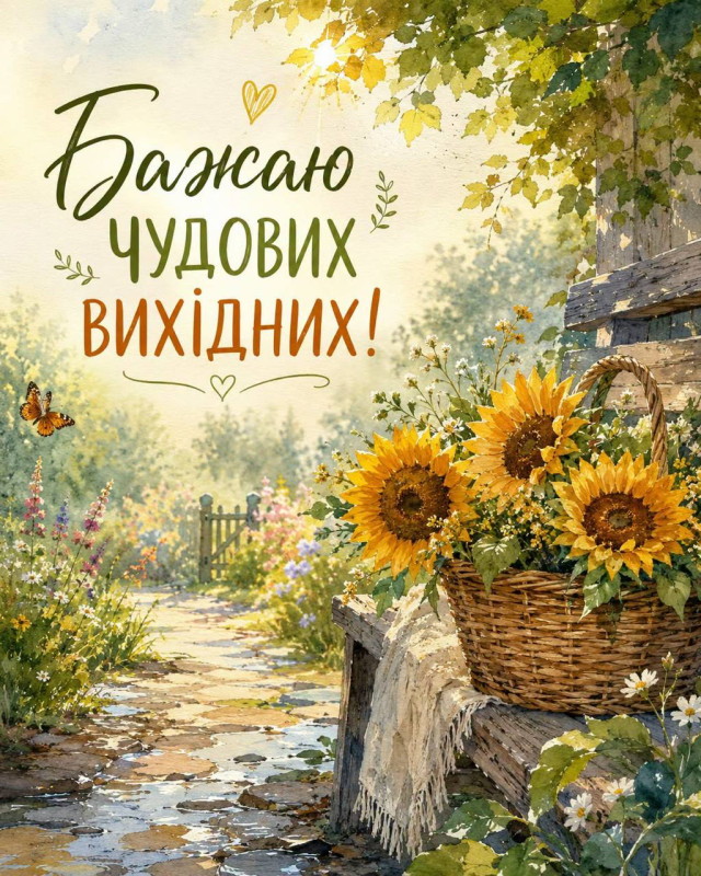 Листівка Бажаю чудових вихідних