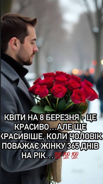 Листівка до 8 Березня з мудрим побажанням про повагу