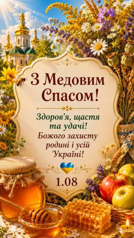 Листівка з Медовим Спасом: вітання та побажання