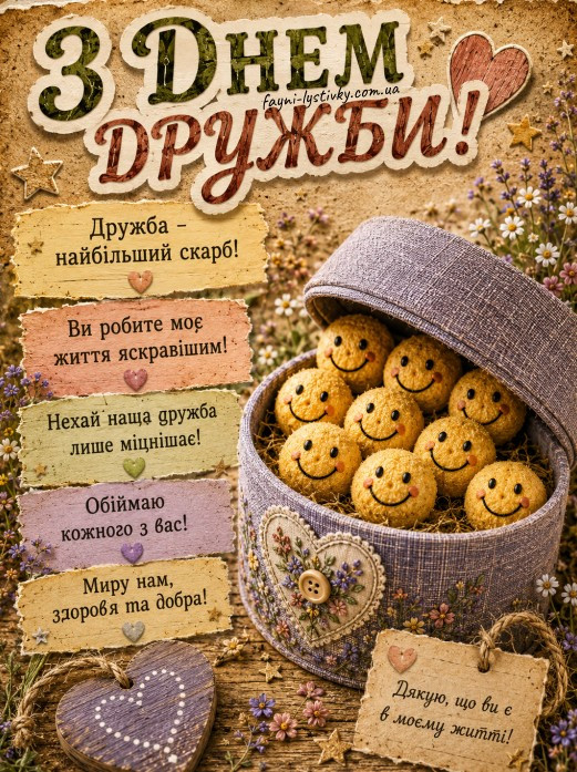Листівка з Днем дружби: теплі привітання для друзів