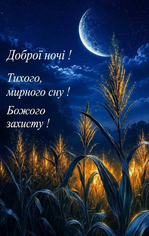 Листівка Доброї ночі: мирного сну та Божого захисту