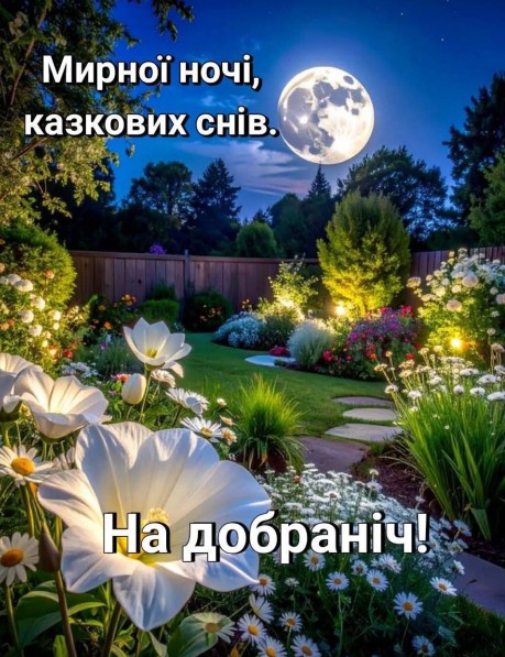 Листівка На добраніч та мирної ночі 