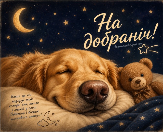На добраніч з милим собакою та ведмедиком