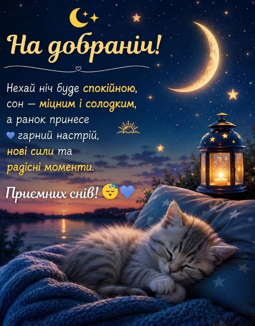 На добраніч та побажання солодких снів