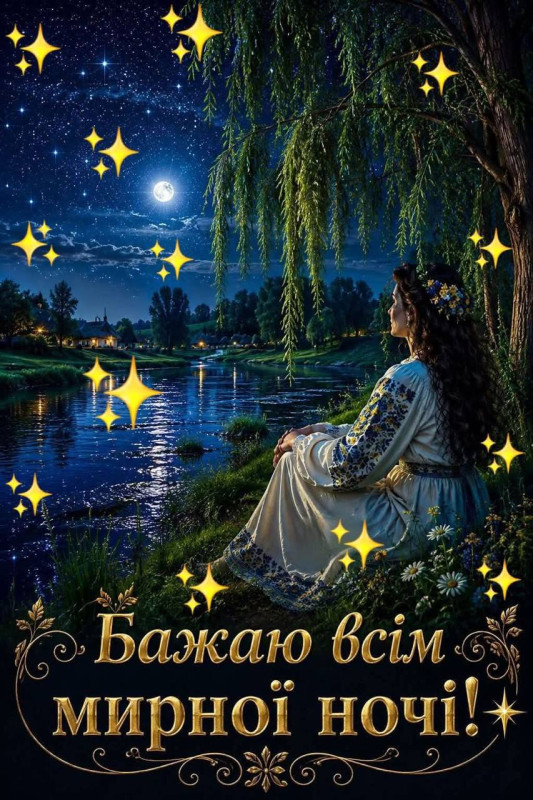 Листівка Бажаю всім мирної ночі 
