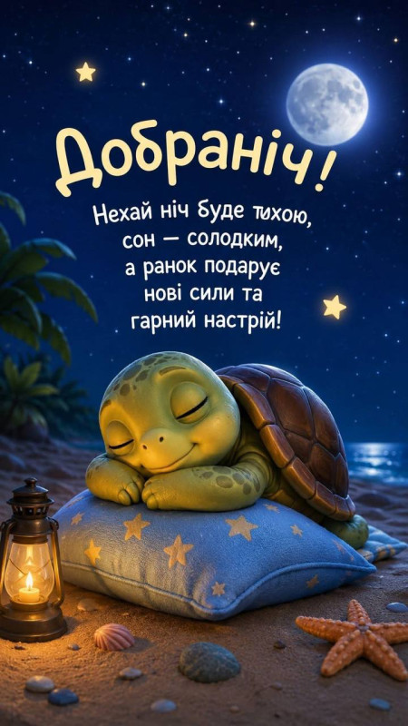Листівка з побажанням добраніч для близьких.