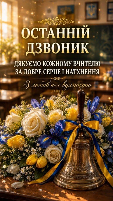 З Останнім дзвоником! Дякуємо кожному вчителю!