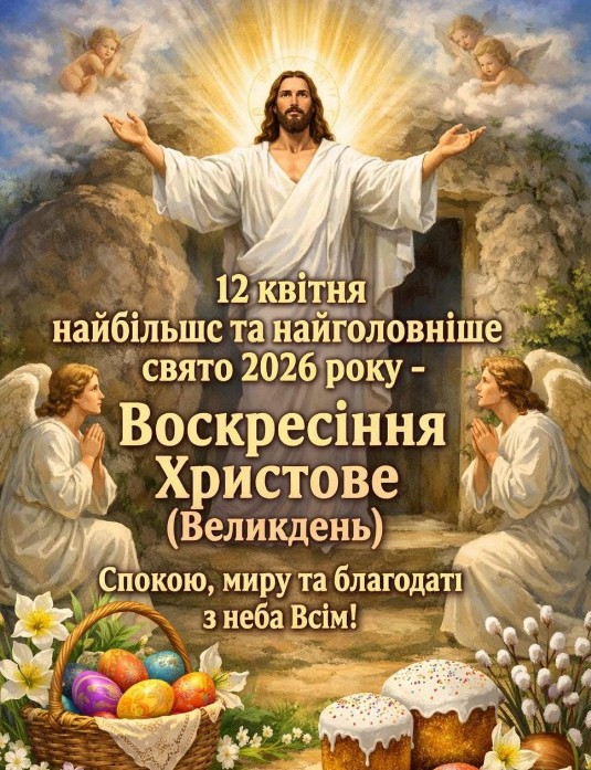 12 квітня - вітання на Великдень