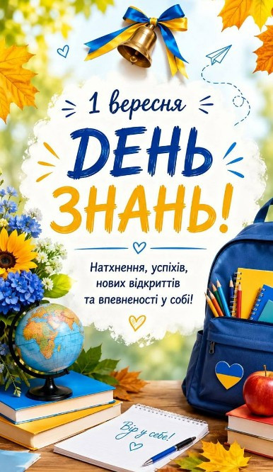 Листівка на 1 вересня - День знань