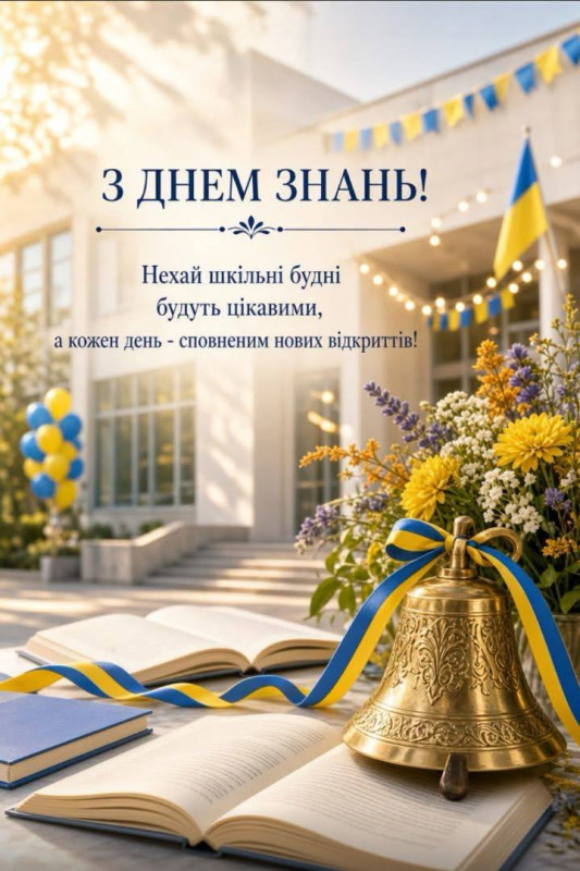 Листівка З Днем знань: привітання на 1 вересня