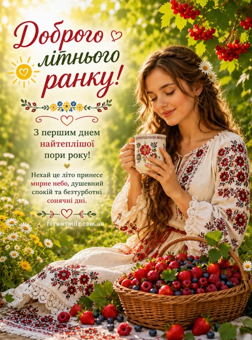 Доброго літнього ранку! З першим днем найтеплішої пори року! 