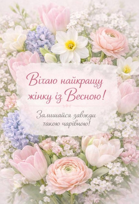 Вітаю найкращу жінку із Весною!
