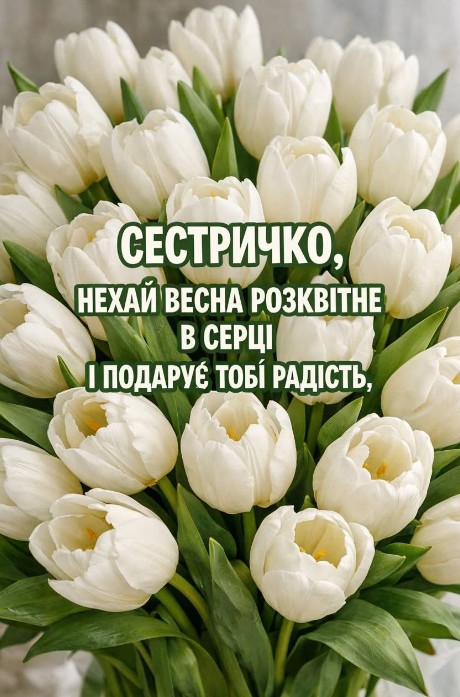 Сестричко, з весною тебе!
