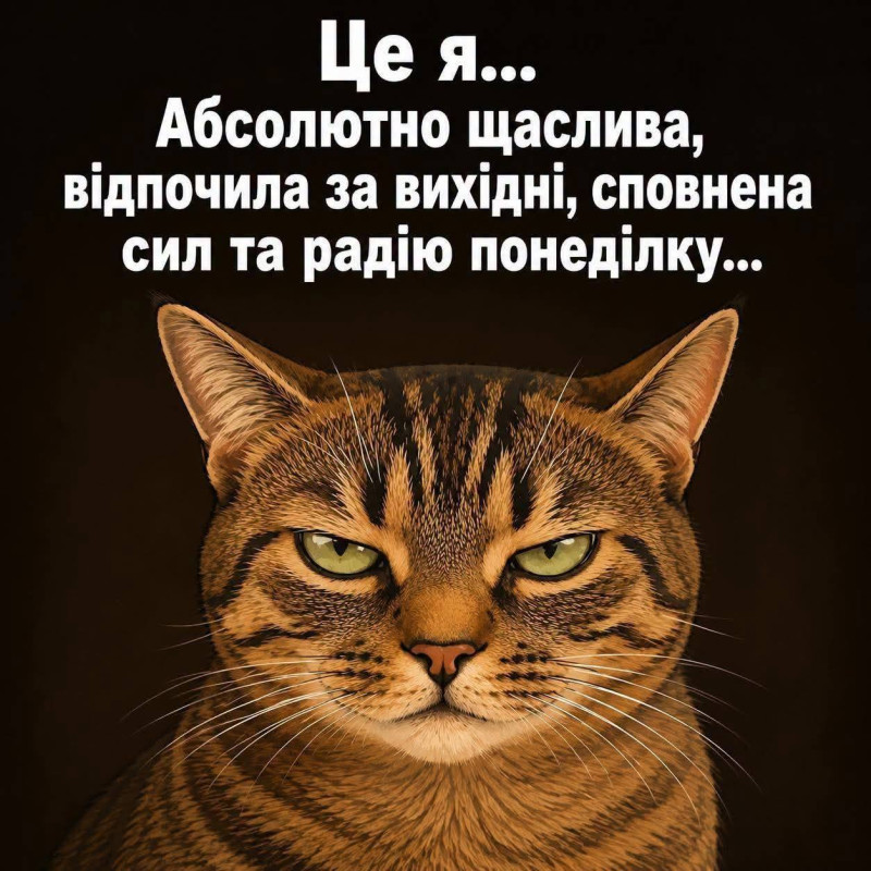 Понеділок, жартівлива листівка