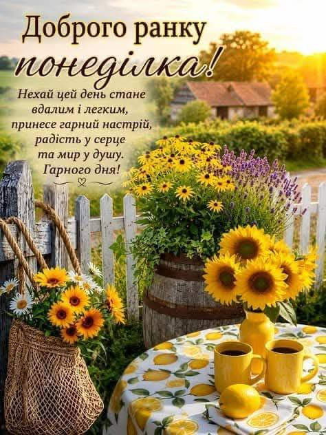 Листівка Доброго ранку понеділка