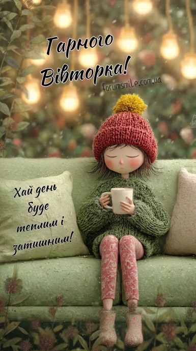 Нехай Вівторок буде наповнений добром та теплом!