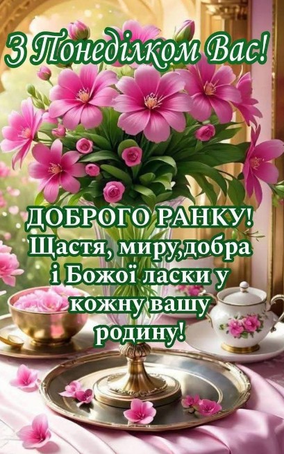 З Понеділком та Побажання Доброго Ранку