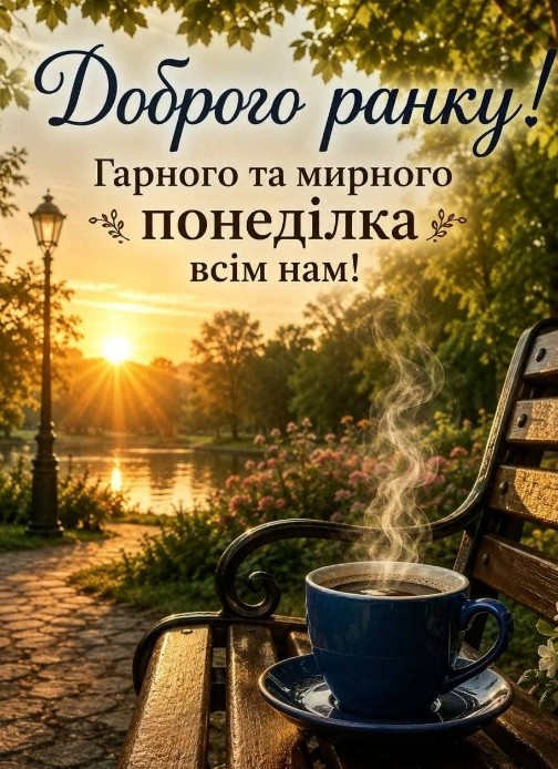 Доброго ранку, Гарного та мирного понеділка