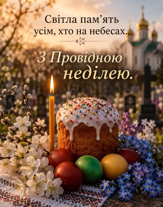 Листівка на Провідну неділю: світла пам'ять померлим