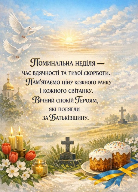 Листівка на Поминальну неділю: вічна пам'ять Героям
