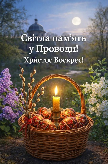 Листівка на Проводи: Світла пам'ять та Христос Воскрес