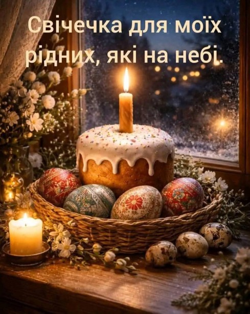 Листівка Свічечка для рідних, які на небо