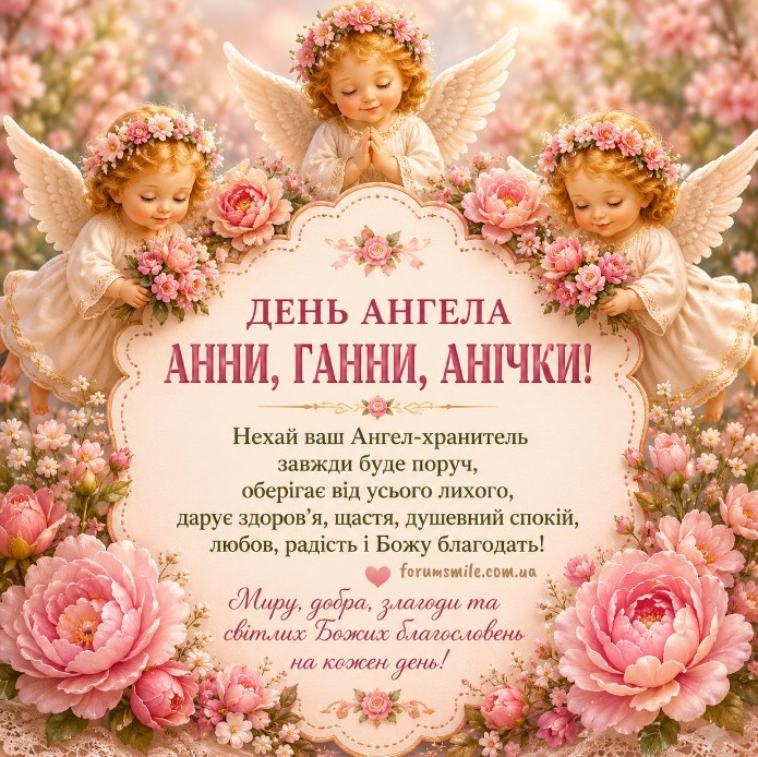 Листівка на День ангела Анни, Ганни, Анічки