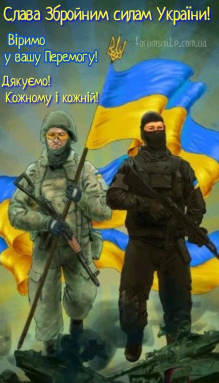 Слава Збройним силам України, віримо у вашу перемогу!
