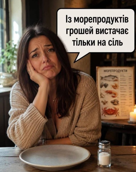 Із морепродуктів грошей вистачає тільки на сіль