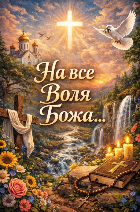 Листівка На все воля Божа — релігійна листівка з пейзажем