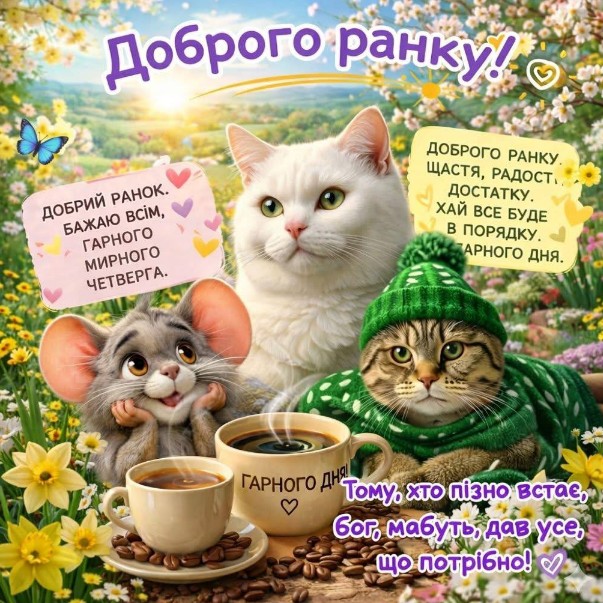 Листівка Добрий ранок Четверг