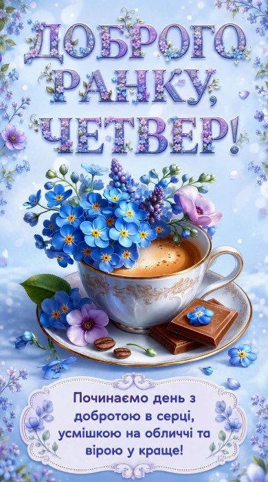 Листівка Доброго ранку, четвер!