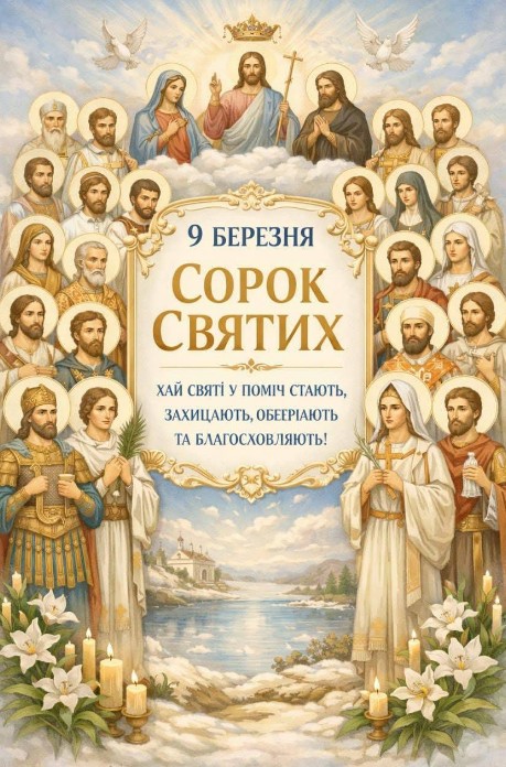 Зі святом 40 святих, вітаю!