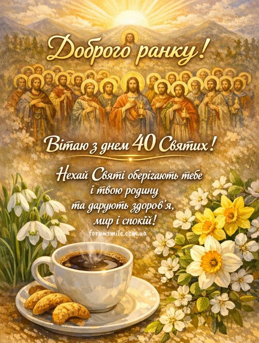 Доброго ранку! Вітаю з днем 40 Святих!