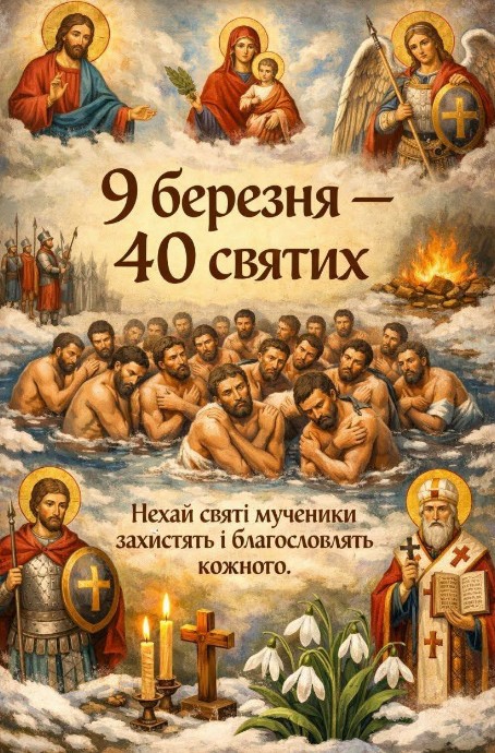Привітання на день 40 святих.