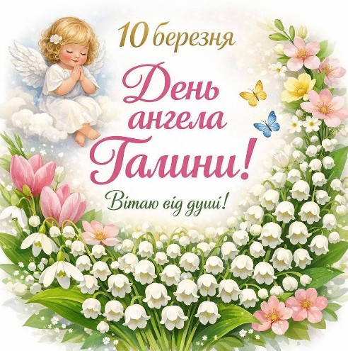 10 березня, вітаю З днем ангела Галини!