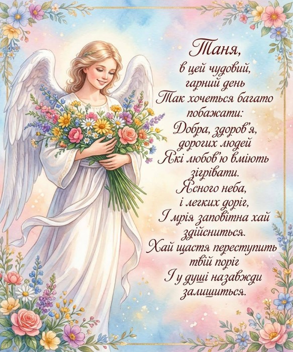Картинка з привітанням з днем Тетяни  - 12 січня