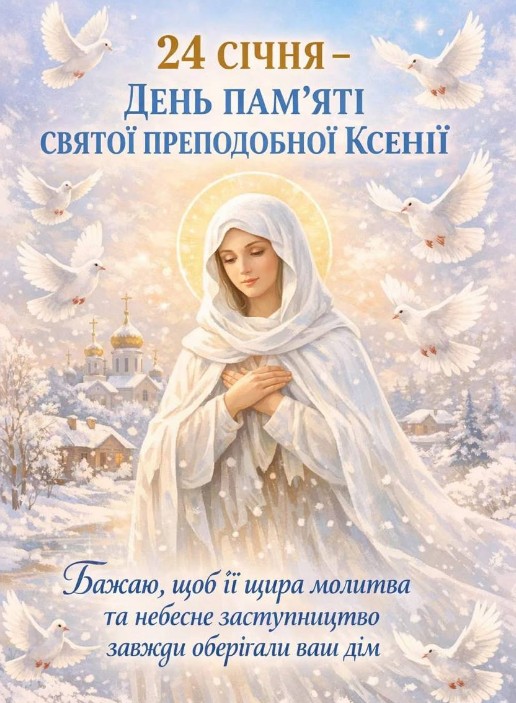 День преподобної Ксенії - 24 січня, вітаю!