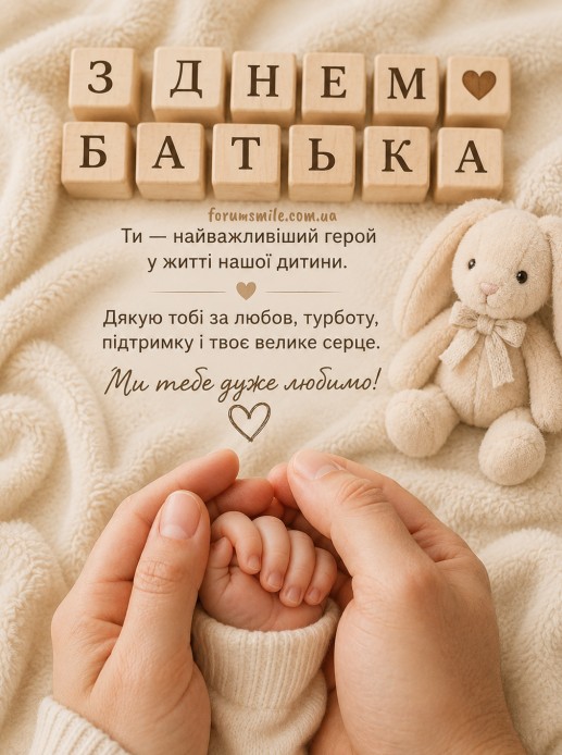 Картинка З Днем батька, зворушливе привітання татові