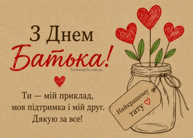 Листівка на День батька: зворушливе привітання для тата