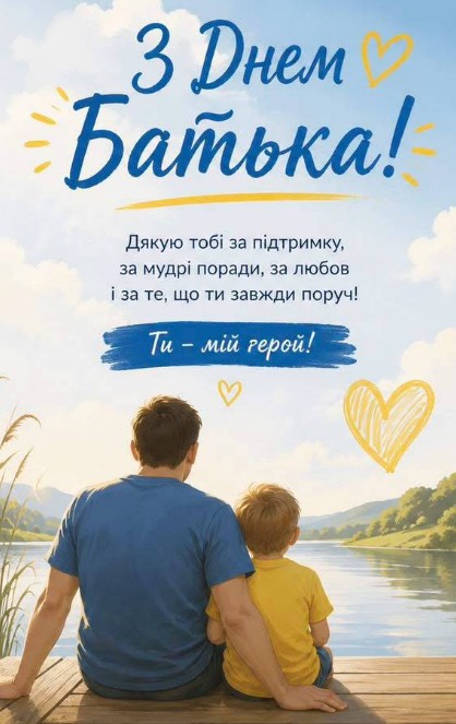 З Днем Батька - зворушливе привітання татові.