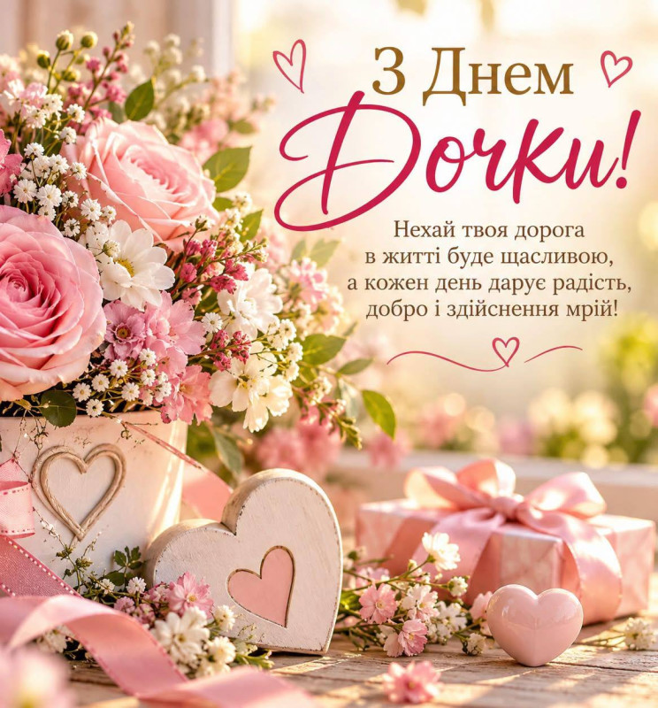 Листівка З Днем доньки з ніжними побажаннями
