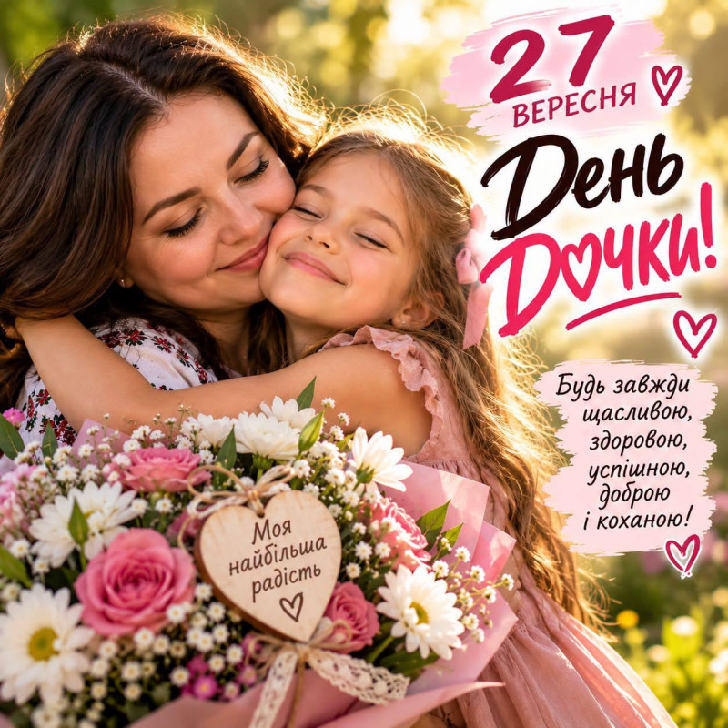 Листівка на День доньки 27 вересня: зворушливе привітання